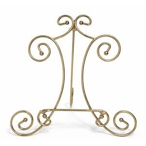Vintage Gold Brass Tone Metal Picture Display Stand Easel Ornate